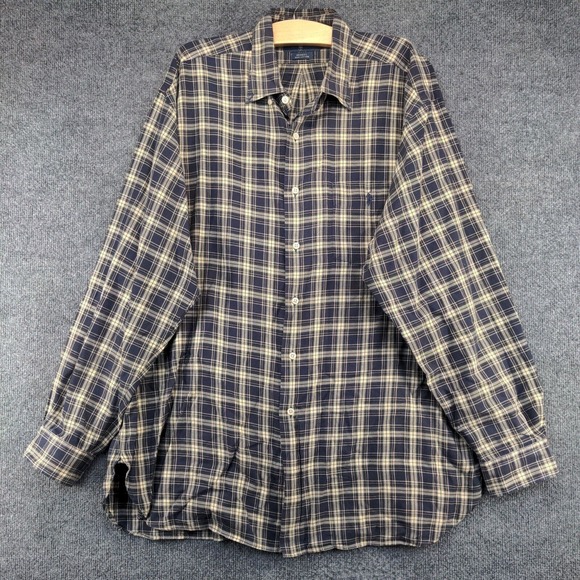 Ralph Lauren Men's Mcmeel Button-Down Shirt Blue Tan XL Long Sleeve Plaid - Picture 2 of 11